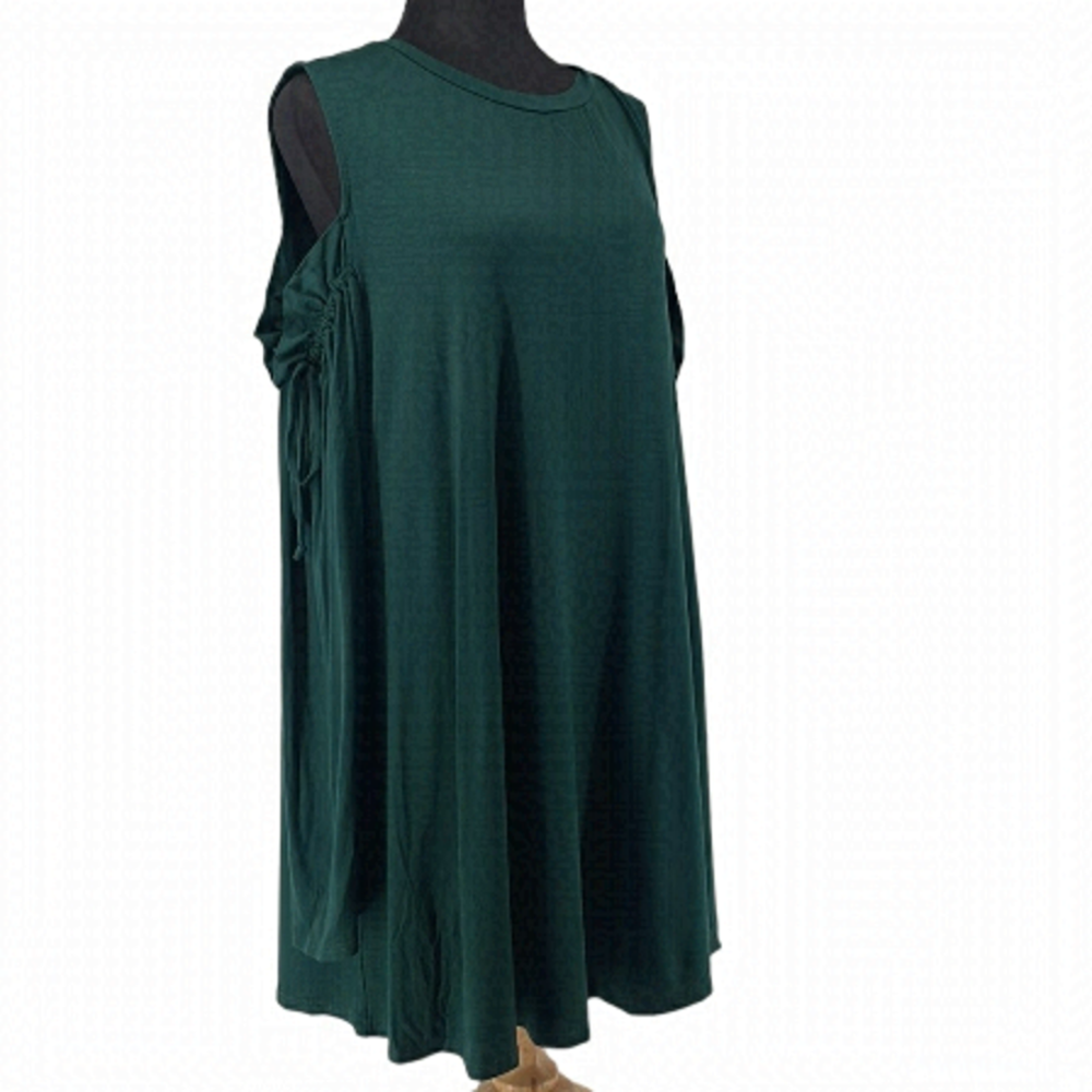 PINK Blush Maternity Dress emerald green cold shoulder long sleeve stretch flowy